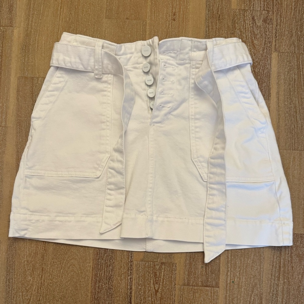 Paige Denim White Jean Skirt 25